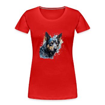 Australian Kelpie - Women's Premium Organic T-Shirt - red - Front - Mia (176cm)