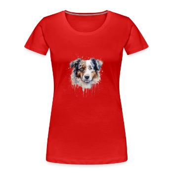 Australian Shepherd - Frauen Premium Bio T-Shirt - Rot - Vorne - Mia (176cm)
