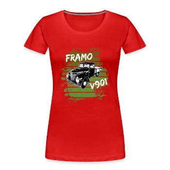 Framo pritsche Transporter Lkw DDR IFA Oldtimer - Frauen Premium Bio T-Shirt - Rot - Vorne - Mia (176cm)