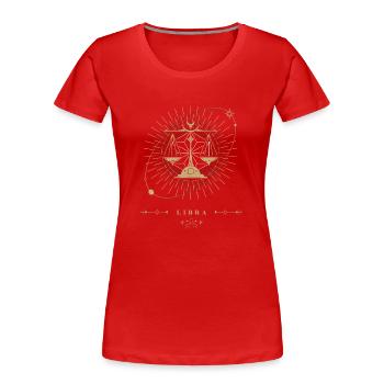 Waage Sternzeichen - Frauen Premium Bio T-Shirt - Rot - Vorne - Mia (176cm)
