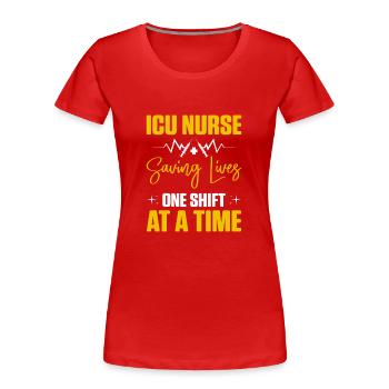 Nurse Intensive Care ICU - Women's Premium Organic T-Shirt - red - Front - Mia (176cm)
