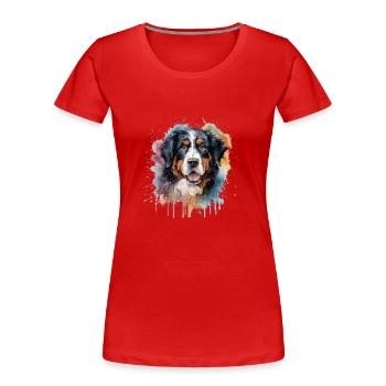 Bouvier bernois - T-shirt bio Premium Femme - rouge - Devant - Mia (176cm)