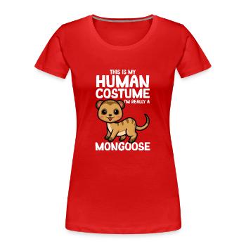 Mangoustes Mangoustes Suricates - T-shirt bio Premium Femme - rouge - Devant - Mia (176cm)