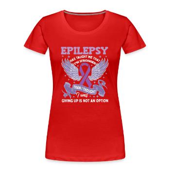 Epilepsie-Krieger-Bekleidung - Frauen Premium Bio T-Shirt - Rot - Vorne - Mia (176cm)