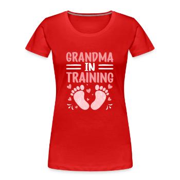 Oma In Ausbildung Süß Erstes Mal Großeltern - Frauen Premium Bio T-Shirt - Rot - Vorne - Mia (176cm)