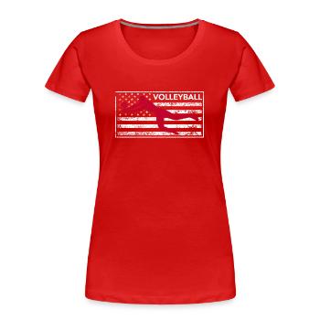 Amerikanische Flagge Volleyballspieler USA Trainer - Frauen Premium Bio T-Shirt - Rot - Vorne - Mia (176cm)