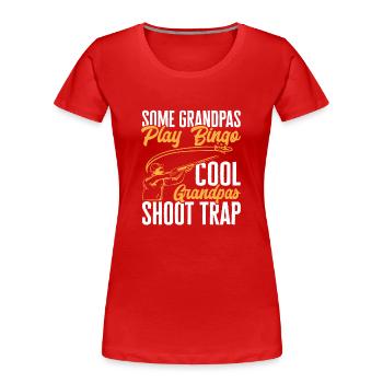 Trapschießen Skeet Tontaubenschießen - Frauen Premium Bio T-Shirt - Rot - Vorne - Mia (176cm)
