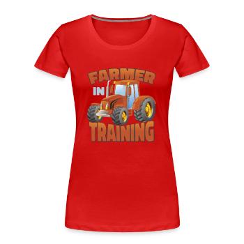 Agriculteur en formation - T-shirt bio Premium Femme - rouge - Devant - Mia (176cm)