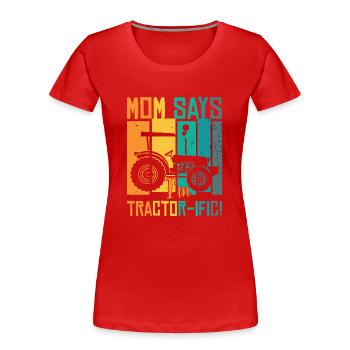 Tracteur pour garçons - T-shirt bio Premium Femme - rouge - Devant - Mia (176cm)