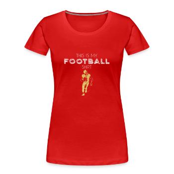 Maillot de football - T-shirt bio Premium Femme - rouge - Devant - Mia (176cm)
