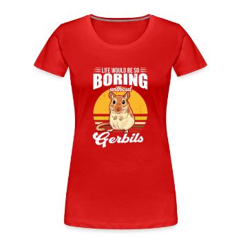 Gerbille - T-shirt bio Premium Femme - rouge - Devant - Mia (176cm)