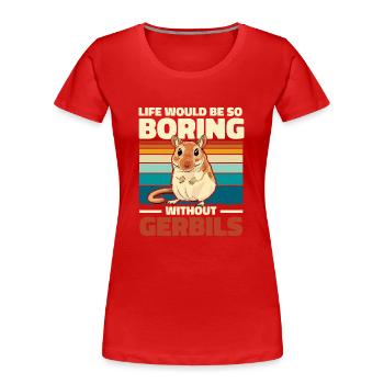 Gerbille - T-shirt bio Premium Femme - rouge - Devant - Mia (176cm)