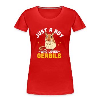 Gerbille - T-shirt bio Premium Femme - rouge - Devant - Mia (176cm)