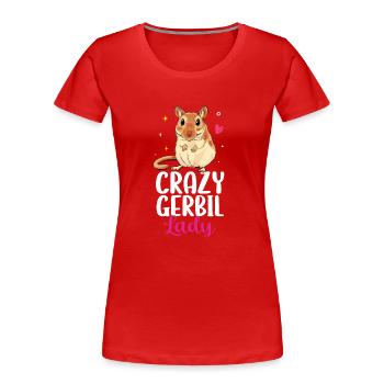 Gerbille - T-shirt bio Premium Femme - rouge - Devant - Mia (176cm)