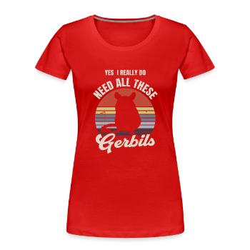 Gerbille - T-shirt bio Premium Femme - rouge - Devant - Mia (176cm)