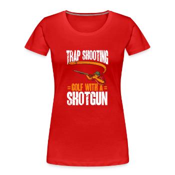 Trapschießen Skeet Tontaubenschießen - Frauen Premium Bio T-Shirt - Rot - Vorne - Mia (176cm)