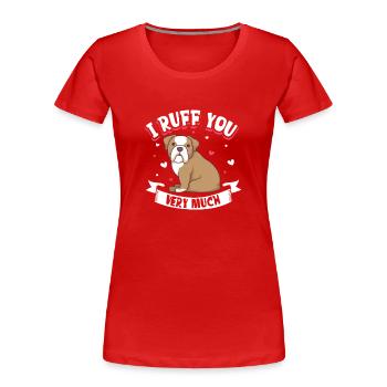 french bulldog english bulldog dog lover bulldog - Frauen Premium Bio T-Shirt - Rot - Vorne - Mia (176cm)