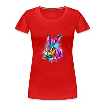 Hase Kaninchen - Frauen Premium Bio T-Shirt - Rot - Vorne - Mia (176cm)