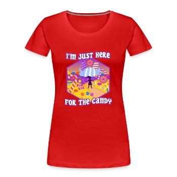 Im just here for the candy - Women's Premium Organic T-Shirt - red - Front - Mia (176cm)