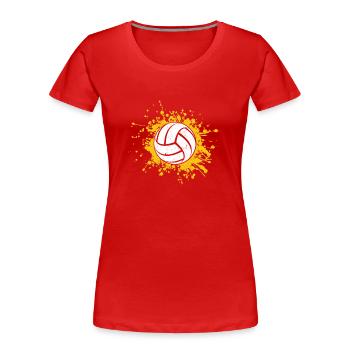 Beachvolleyball Lustig Mannschaftssportarten Spiel - Frauen Premium Bio T-Shirt - Rot - Vorne - Mia (176cm)