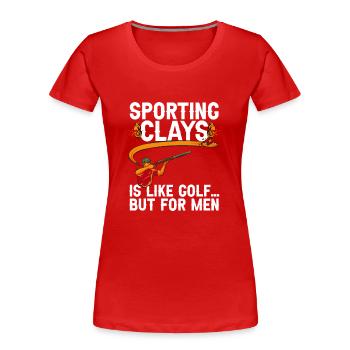Trapschießen Skeet Tontaubenschießen - Frauen Premium Bio T-Shirt - Rot - Vorne - Mia (176cm)