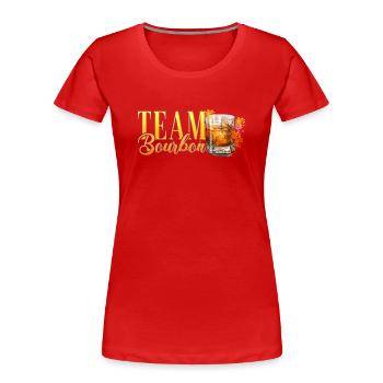 Équipe Bourbon Hen Party Barman - T-shirt bio Premium Femme - rouge - Devant - Mia (176cm)