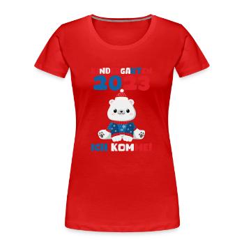 Kindergarten 2023 Ich Komme Jungen Kita Geschenk - Frauen Premium Bio T-Shirt - Rot - Vorne - Mia (176cm)