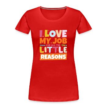 Enseignement - T-shirt bio Premium Femme - rouge - Devant - Mia (176cm)