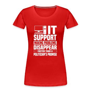 IT Support - Frauen Premium Bio T-Shirt - Rot - Vorne - Mia (176cm)