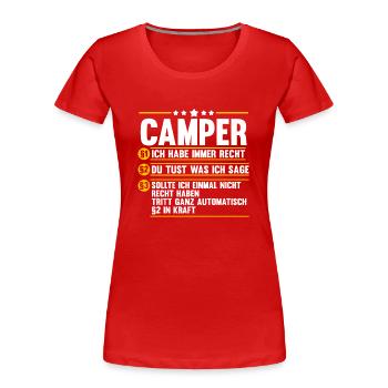 Wohnmobil Wohnwagen Camper Camping - Frauen Premium Bio T-Shirt - Rot - Vorne - Mia (176cm)
