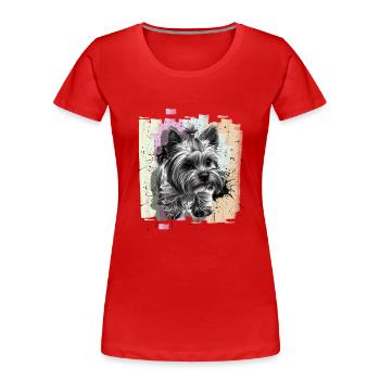 Yorkshire Terrier - Women's Premium Organic T-Shirt - red - Front - Mia (176cm)