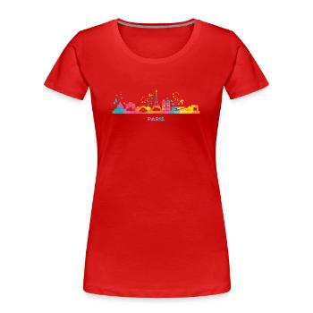 Pariser Skyline Paris - Frauen Premium Bio T-Shirt - Rot - Vorne - Mia (176cm)