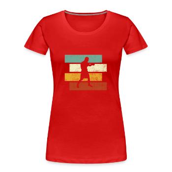 Boxe Rétro - T-shirt bio Premium Femme - rouge - Devant - Mia (176cm)