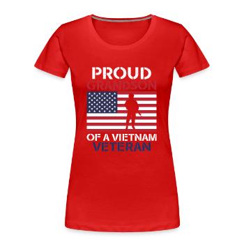 Stolzer Enkel Eines Vietnam Veteranen - Frauen Premium Bio T-Shirt - Rot - Vorne - Mia (176cm)