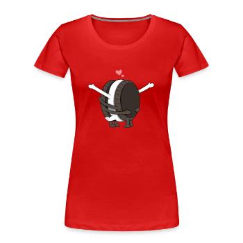 Biscuit Couple Love - Women's Premium Organic T-Shirt - red - Front - Mia (176cm)