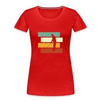 Golf Retro - Frauen Premium Bio T-Shirt - Rot - Vorne - Mia (176cm)