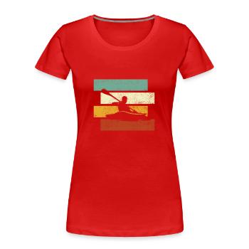Kanu Retro - Frauen Premium Bio T-Shirt - Rot - Vorne - Mia (176cm)