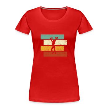 fitness girl retro - Frauen Premium Bio T-Shirt - Rot - Vorne - Mia (176cm)