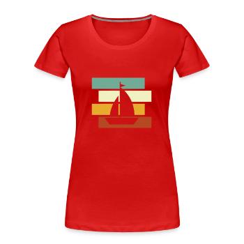 Sailing Retro - Women's Premium Organic T-Shirt - red - Front - Mia (176cm)