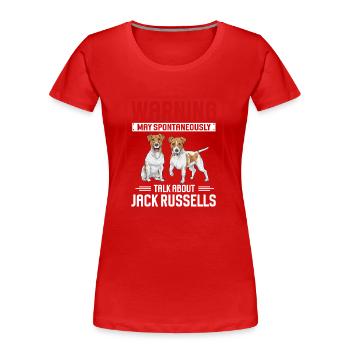 Jack Russell Terrier - T-shirt bio Premium Femme - rouge - Devant - Mia (176cm)