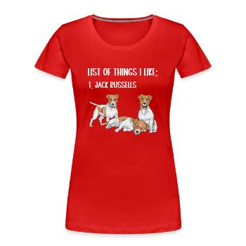 Jack Russell Terrier - T-shirt bio Premium Femme - rouge - Devant - Mia (176cm)