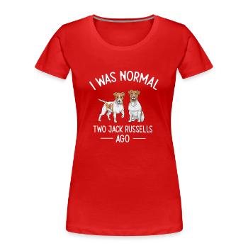 Jack Russell Terrier - T-shirt bio Premium Femme - rouge - Devant - Mia (176cm)