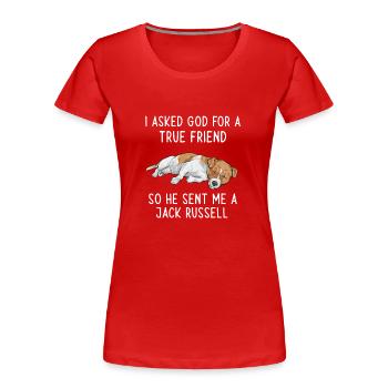 Jack Russell Terrier - T-shirt bio Premium Femme - rouge - Devant - Mia (176cm)