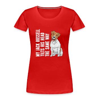 Jack Russell Terrier - T-shirt bio Premium Femme - rouge - Devant - Mia (176cm)