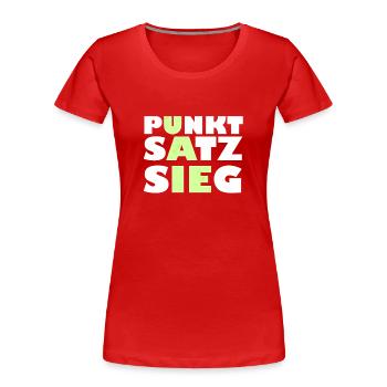 punkt satz sieg weiss - Frauen Premium Bio T-Shirt - Rot - Vorne - Mia (176cm)