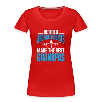 Archaeologist Gift Archaeology - Women's Premium Organic T-Shirt - red - Front - Mia (176cm)