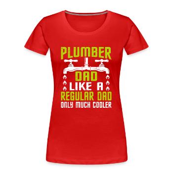 Tuyauteurs, plombiers, poseurs de coques, ouvriers de la construction - T-shirt bio Premium Femme - rouge - Devant - Mia (176cm)