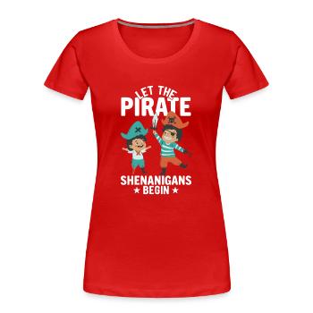 Pirates - Gadgets Crossbones Freebooter - T-shirt bio Premium Femme - rouge - Devant - Mia (176cm)