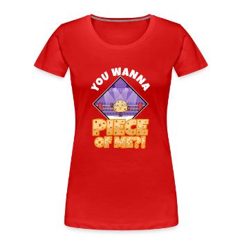 Tu veux me morceau Biscuit - T-shirt bio Premium Femme - rouge - Devant - Mia (176cm)