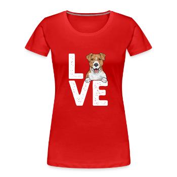 Jack Russell Terrier - T-shirt bio Premium Femme - rouge - Devant - Mia (176cm)